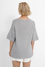 Gray knitted jumper with short sleeves  4038470 photo №3
