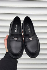 Женские туфли кожаные черные 8019470 фото №4