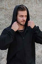 Isolierter Kapuzenpullover mit Reißverschluss für Herren, Fleece, Reißverschluss, Kane, Schwarz Without 8055471 Foto №4