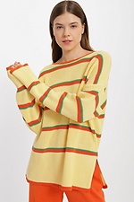 Knitted oversized yellow jumper with stripes  4038472 photo №1