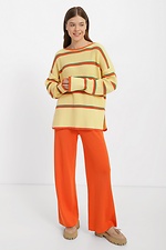 Dzianinowy sweter oversize w kolorze żółtym w paski  4038472 zdjęcie №2