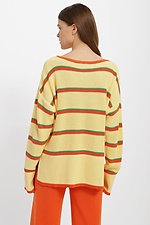 Dzianinowy sweter oversize w kolorze żółtym w paski  4038472 zdjęcie №3