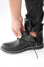 Herren-Winterstiefel aus Leder in Schwarz  2505473 Foto №4