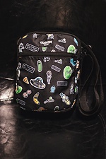 Black patterned messenger bag Custom Wear 8025473 photo №1