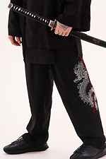 Hose mit weitem Bein aus Leinen mit Murakami-Stickerei TUR WEAR 8037473 Foto №1