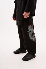 Hose mit weitem Bein aus Leinen mit Murakami-Stickerei TUR WEAR 8037473 Foto №3