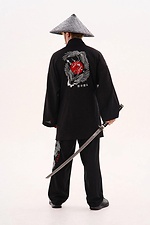 Hose mit weitem Bein aus Leinen mit Murakami-Stickerei TUR WEAR 8037473 Foto №8