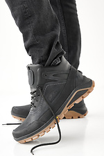 Men's leather winter boots black  2505474 photo №2