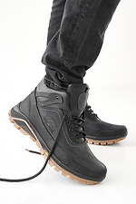 Men's leather winter boots black  2505474 photo №4