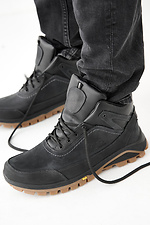 Men's leather winter boots black  2505474 photo №5