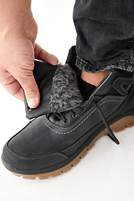 Men's leather winter boots black  2505474 photo №6