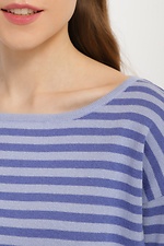 Knitted long jumper in purple with stripes  4038474 photo №3