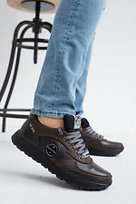 Men's brown leather sneakers for the city  8018474 photo №1