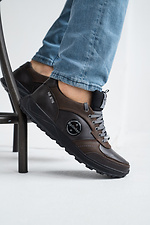 Men's brown leather sneakers for the city  8018474 photo №3
