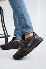 Men's brown leather sneakers for the city  8018474 photo №4