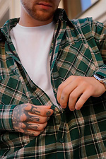 Men's green plaid flannel shirt Reload 8031474 photo №7