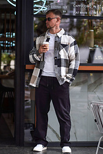 Herren-Kaschmirhemd mit Karomuster, beige und schwarz Teamv 8034474 Foto №5