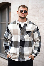 Herren-Kaschmirhemd mit Karomuster, beige und schwarz Teamv 8034474 Foto №6