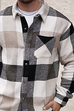 Herren-Kaschmirhemd mit Karomuster, beige und schwarz Teamv 8034474 Foto №7