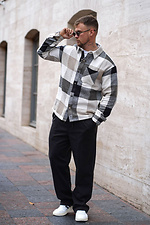 Herren-Kaschmirhemd mit Karomuster, beige und schwarz Teamv 8034474 Foto №8