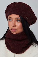 Women's burgundy boucled beret Garne 4496475 photo №1