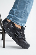 Men's black leather sneakers for the city  8018475 photo №1