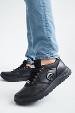 Men's black leather sneakers for the city  8018475 photo №3