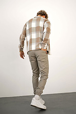 Herren-Kaschmirhemd mit Karomuster, beige Teamv 8034475 Foto №2