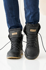 Schwarze Winterstiefel für Herren aus Leder 2505476 Foto №3