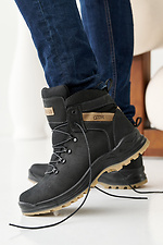 Schwarze Winterstiefel für Herren aus Leder 2505476 Foto №4