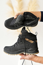 Schwarze Winterstiefel für Herren aus Leder 2505476 Foto №5