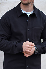 Schwarzes, lässig geschnittenes, warmes Oversize-Herrenhemd aus Kunstwolle in Übergröße. Teamv 8034476 Foto №3