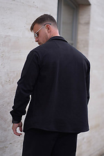 Schwarzes, lässig geschnittenes, warmes Oversize-Herrenhemd aus Kunstwolle in Übergröße. Teamv 8034476 Foto №5