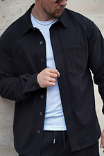 Schwarzes, lässig geschnittenes, warmes Oversize-Herrenhemd aus Kunstwolle in Übergröße. Teamv 8034476 Foto №7