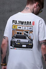 Men's Oversized T-Shirt with Fujiwara Print White Without 8049476 photo №2
