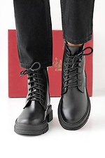 Women's black winter leather boots  2505477 photo №3