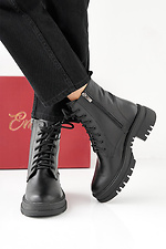 Women's black winter leather boots  2505477 photo №4