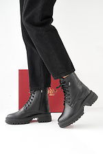 Women's black winter leather boots  2505477 photo №5