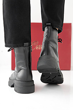 Women's black winter leather boots  2505477 photo №6
