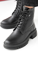 Women's black winter leather boots  2505477 photo №7