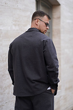 Warmes, übergroßes Herrenhemd aus Kunstwolle. Bequeme Passform. Dunkelgrau. Teamv 8034477 Foto №5