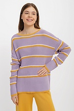 Long oversized jumper in lilac color with stripes  4038478 photo №1