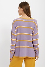 Długi sweter oversize w kolorze liliowym w paski  4038478 zdjęcie №3