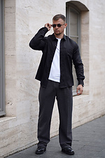 Klassisches, einfarbiges Herrenhemd aus Tencel Comfort, Schwarz Teamv 8034478 Foto №4