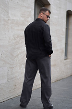 Klassisches, einfarbiges Herrenhemd aus Tencel Comfort, Schwarz Teamv 8034478 Foto №5