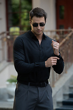 Men's classic plain Tencel shirt Teamv 8034478 photo №5