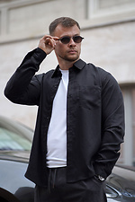 Klassisches, einfarbiges Herrenhemd aus Tencel Comfort, Schwarz Teamv 8034478 Foto №7