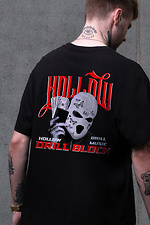 Men's Oversized T-Shirt with Hollow Print Black Without 8049478 photo №2