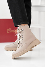 Beige Winterstiefel für Damen aus Leder  2505479 Foto №1