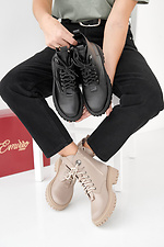 Beige Winterstiefel für Damen aus Leder  2505479 Foto №9